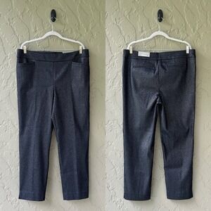 Chico's Women's XL Size 3 Blue Silver So Slimming Brigitte Deco Ankle Pants NWT